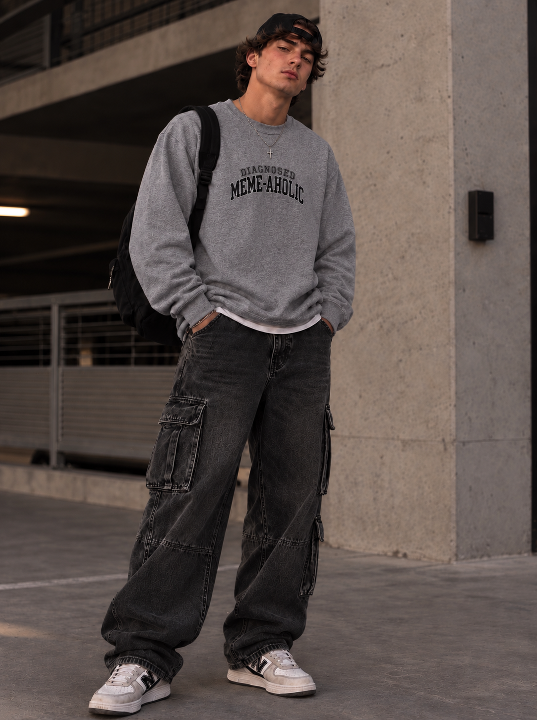 The Diagnosed Meme-aholic Embroidered Sweatshirt