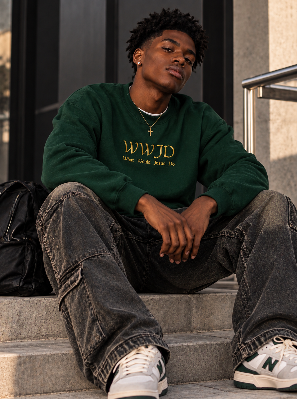 WWJD Embroidered Sweatshirt